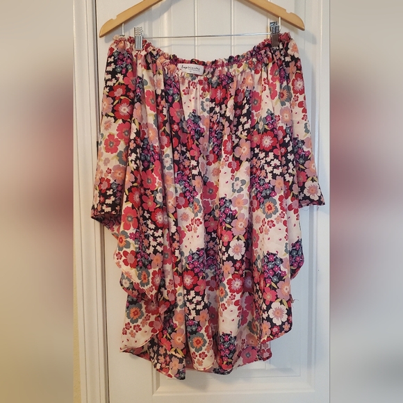 SZ 3X IMPRESSIONS OFF SHOULDER FLORAL TOP - Picture 2 of 4